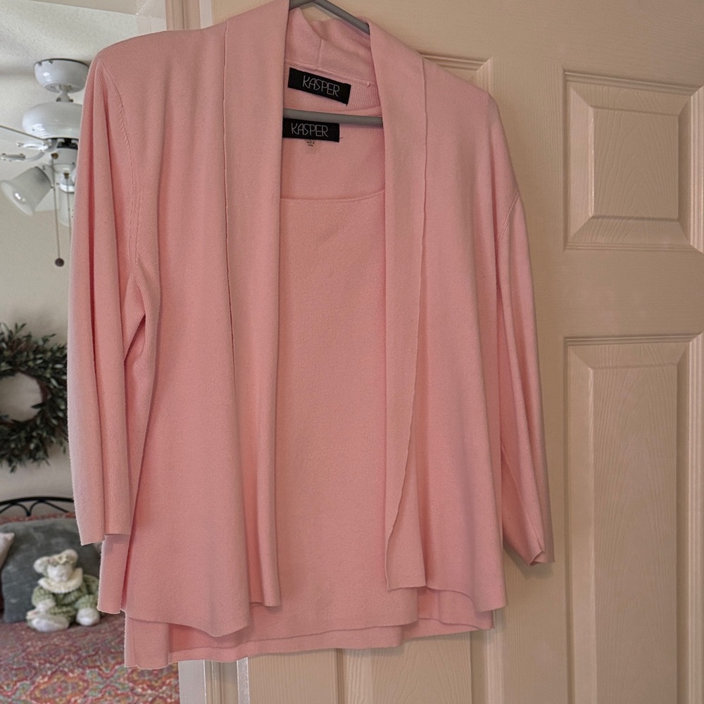 Kasper Women's Soft Pink Cardigan Set
